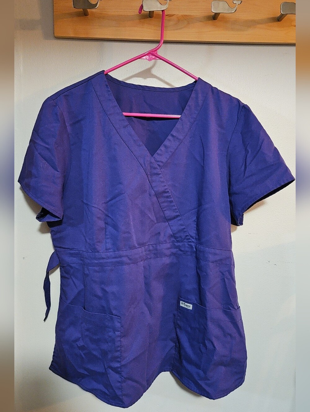 Grey's Anatomy Short-Sleeve Scrub Top in Purple